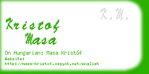 kristof masa business card