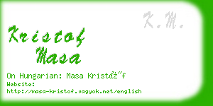 kristof masa business card